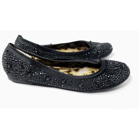 Sam Edelman Black Jeweled Flats - Picture 1 of 8